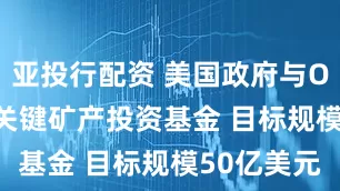亚投行配资 美国政府与Orion设立关键矿产投资基金 目标规模50亿美元